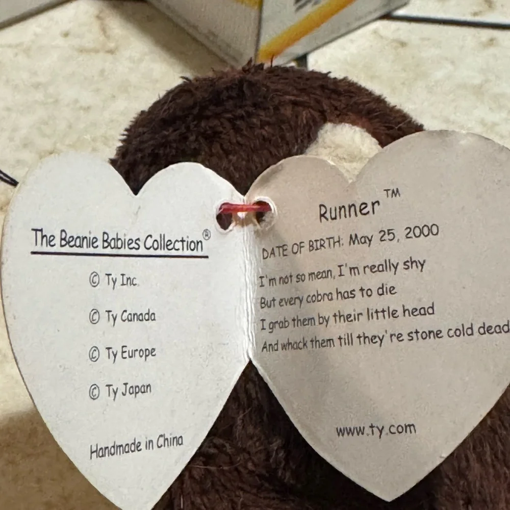 Ty Plush Toy - Brown and Cream - 2000 Gunner